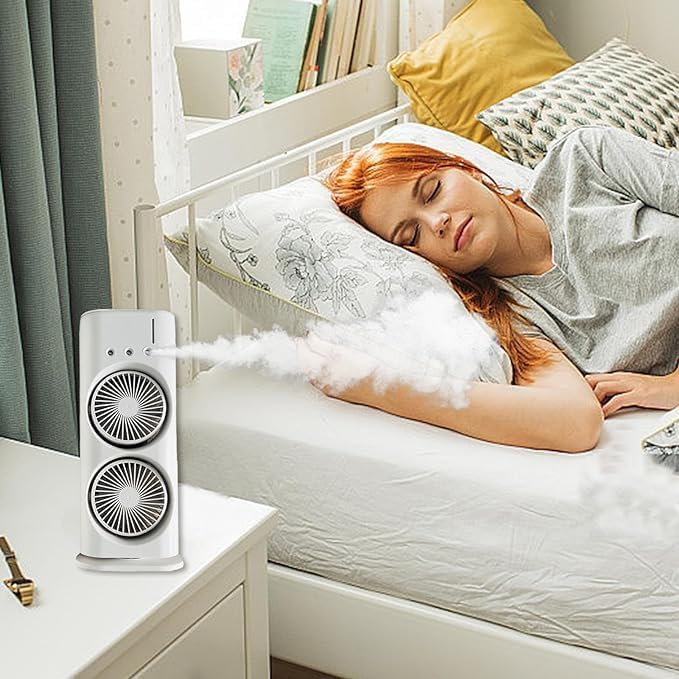 Double Ended Spray Fan, Desk Fan with Mist Spray