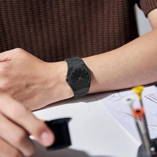 Elegant Black Arabic Dial Analog Watch