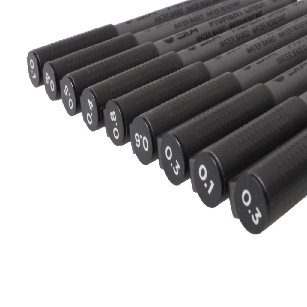 9 Sizes Fine Tip Permanent Marker Pen