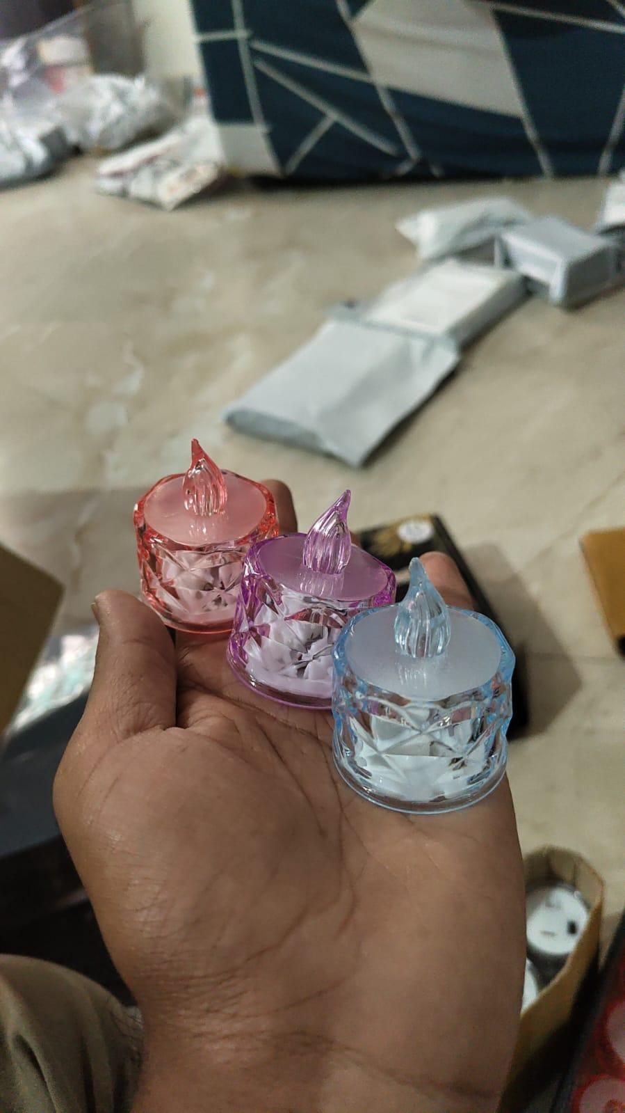 ✨ Decorative Crystal Candles – Flameless & Smokeless (4 PCS) 🕯️