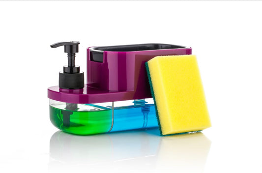3 in 1 Soap Pump Dispenser for Kitchen Sink Countertop Kitchen Bathroom (Purple)