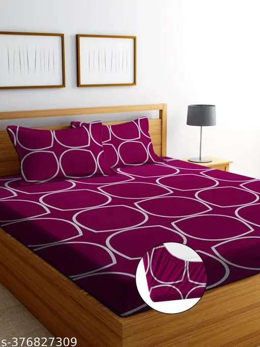 Premium Elastic Fitted Bedsheet with 2 Pillow Covers