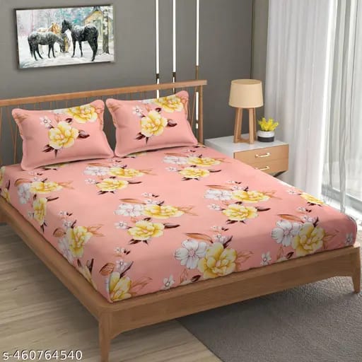 Double Bed Bedsheet with 2 Pillow Covers