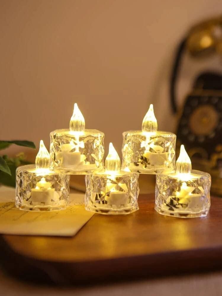 ✨ Decorative Crystal Candles – Flameless & Smokeless (4 PCS) 🕯️