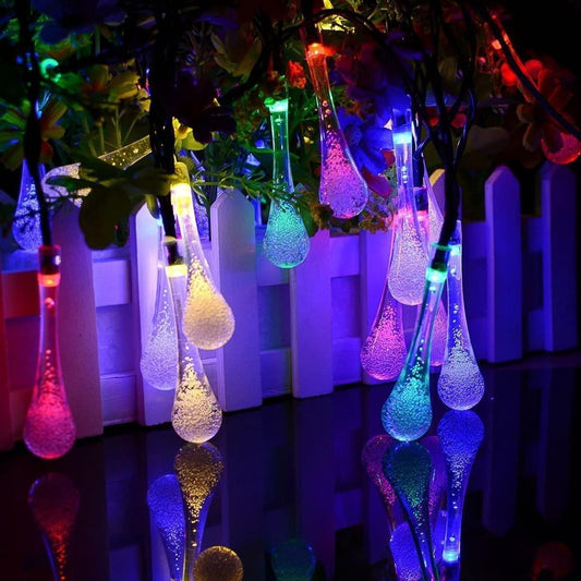 14 LED Rain Drop Fairy Lights Waterproof