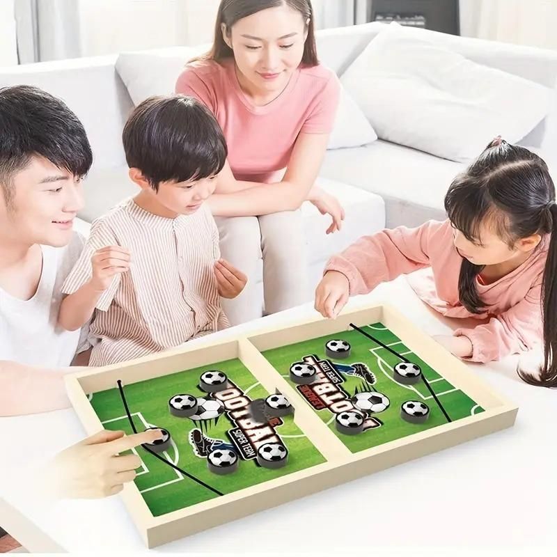 Family playing a board game together on a couch