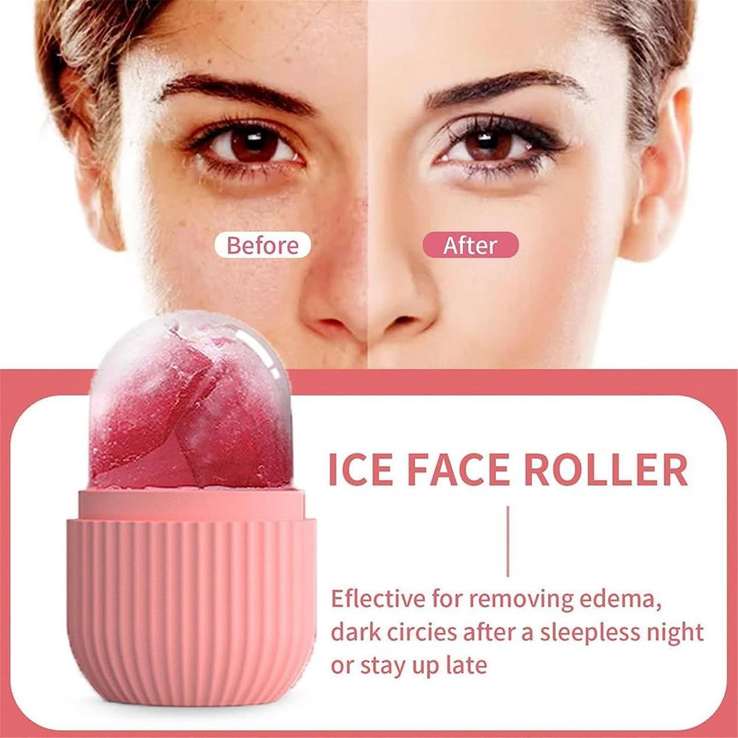 Ice Roller for Face and Eye (Pink), Ice Roller, Face Massager, Facial Roller, Ice Facial Roller, Ice Rooler