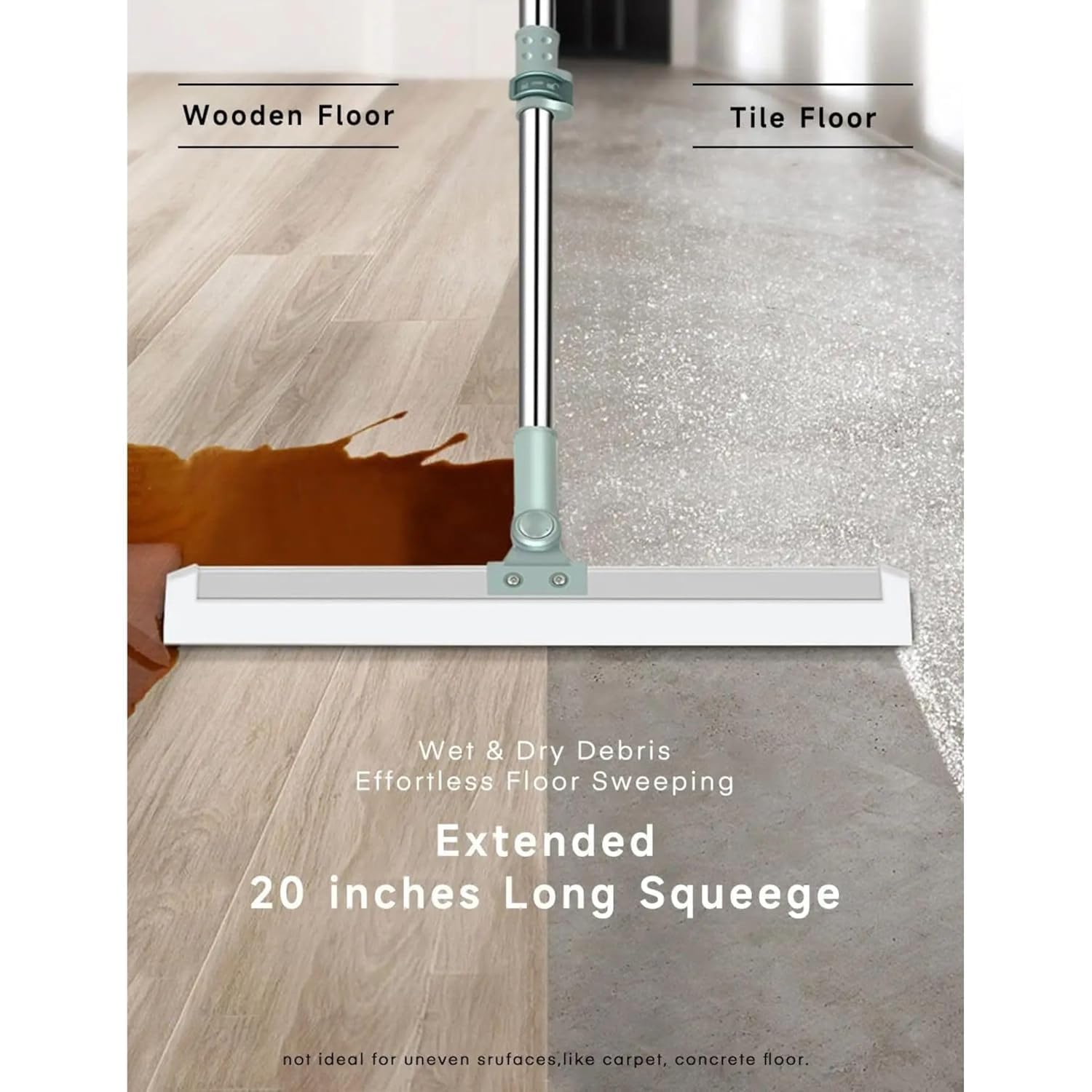 Blencci Multifunctional Magic Broom Sweeper – Magic Broom Silicone Wiper for Bathroom, Glass, Floor Cleaning | Long Handle Wiper Mop for Home, Kitchen & Window | Cleaning Tools Essentials