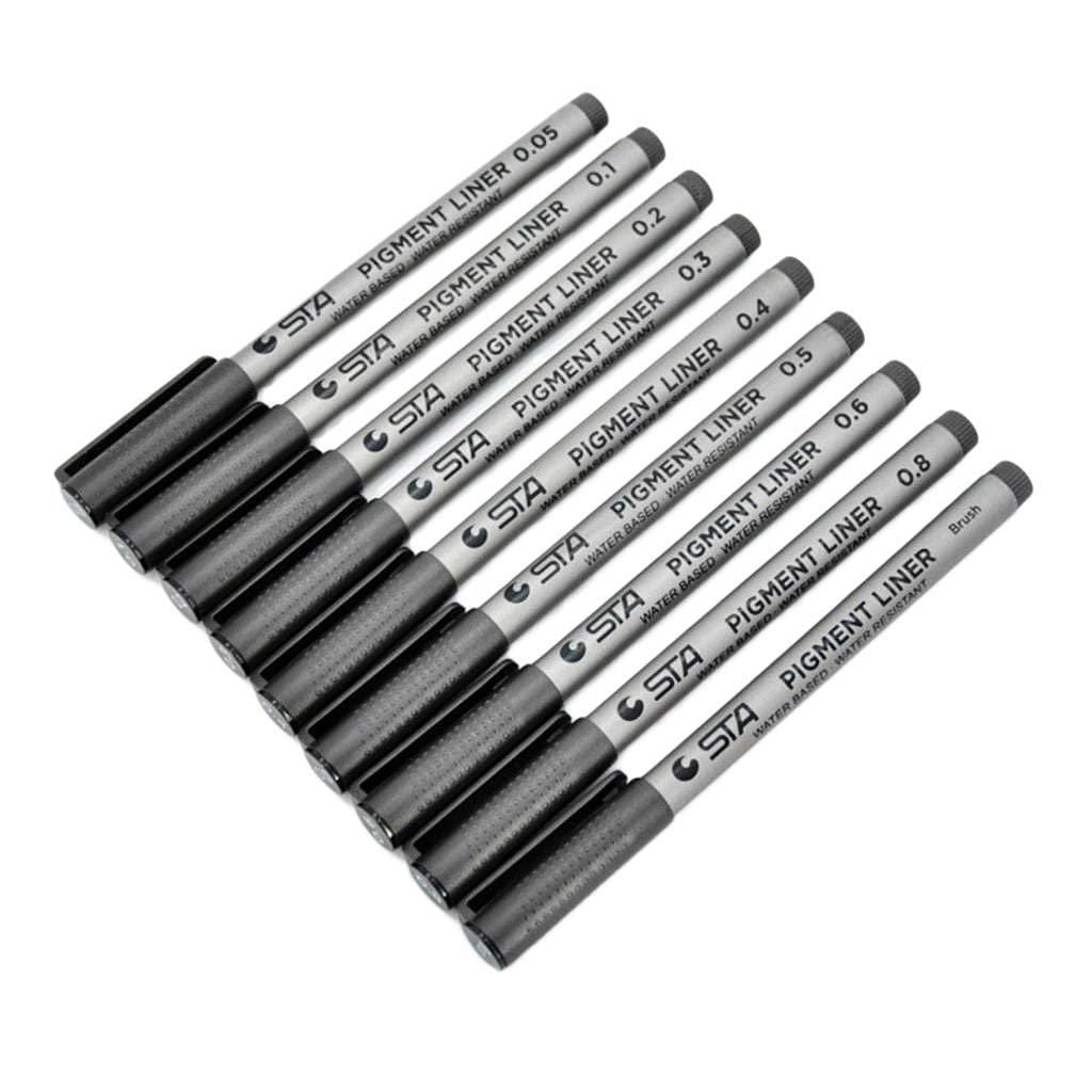 9 Sizes Fine Tip Permanent Marker Pen