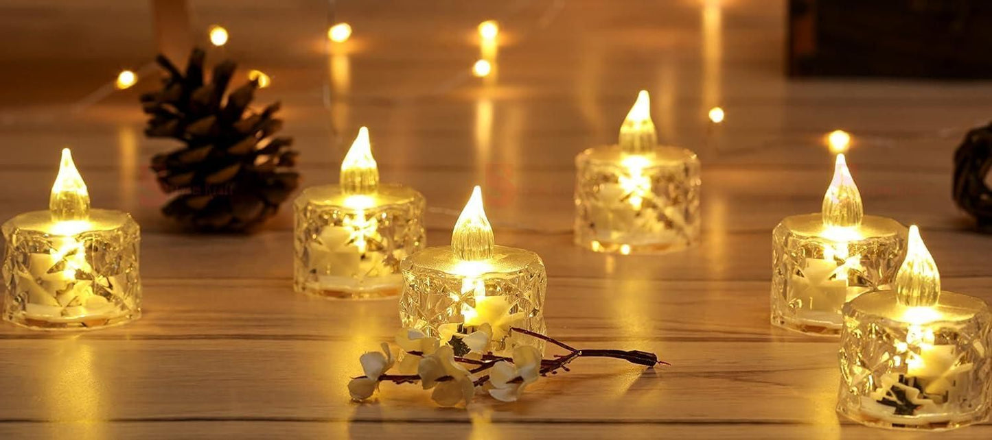 ✨ Decorative Crystal Candles – Flameless & Smokeless (4 PCS) 🕯️