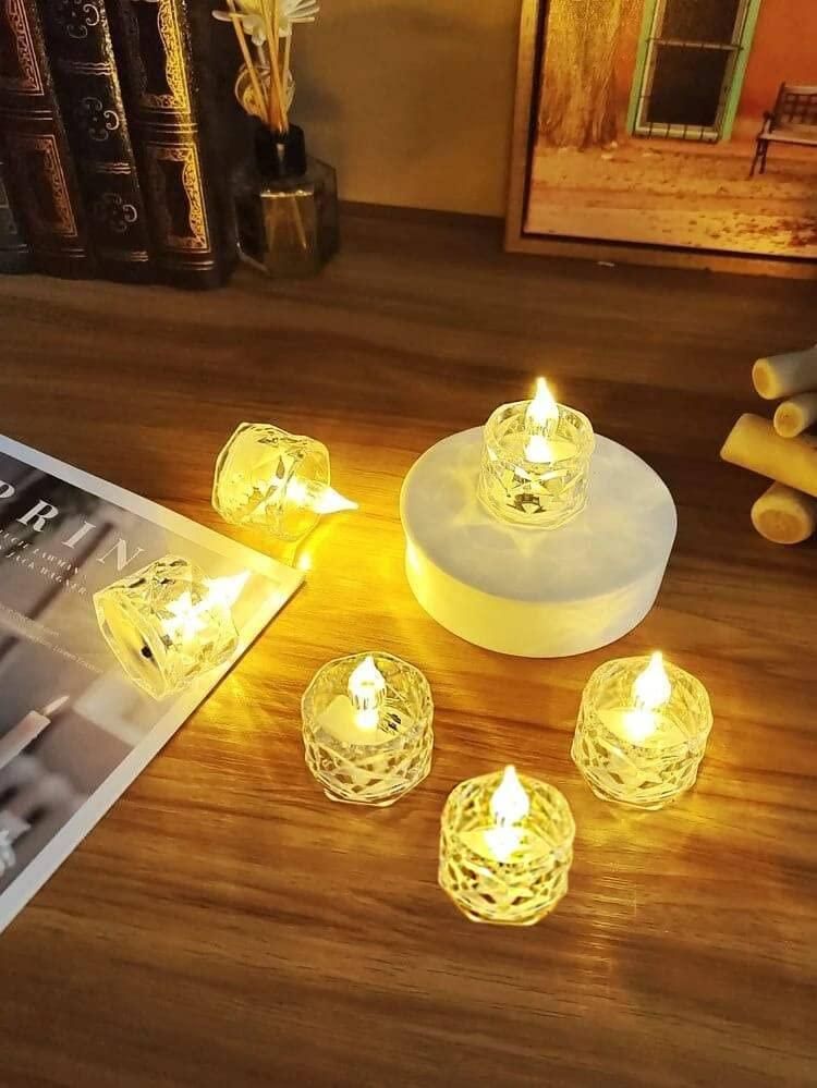 ✨ Decorative Crystal Candles – Flameless & Smokeless (4 PCS) 🕯️