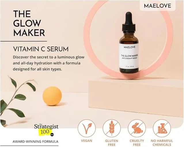 MAELOVE Hydrating Facial Serum with Vitamins C, E,